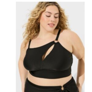 Torrid Wireless One Shoulder Cutout Bikini Top